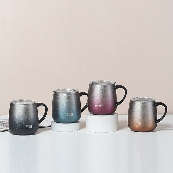 Tyeso Vacuum Insulated Mug with Lid |  304 Stainless Steel Material |  Glitter Mug 473ml
